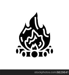 bonfire fire glyph icon vector. bonfire fire sign. isolated symbol illustration. bonfire fire glyph icon vector illustration