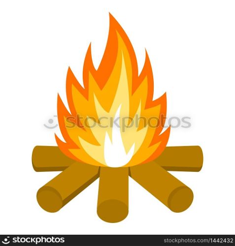 Bonfire icon. Flat illustration of bonfire vector icon for web design. Bonfire icon, flat style