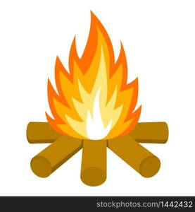 Bonfire icon. Flat illustration of bonfire vector icon for web design. Bonfire icon, flat style
