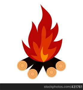 Bonfire icon flat isolated on white background vector illustration. Bonfire icon isolated
