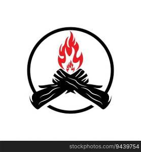 Bonfire Logo, Wood Burning And Fire Design, C&ing Adventure Vintage