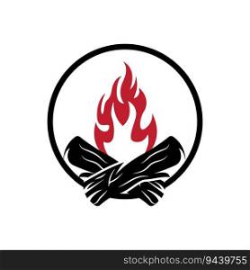 Bonfire Logo, Wood Burning And Fire Design, C&ing Adventure Vintage