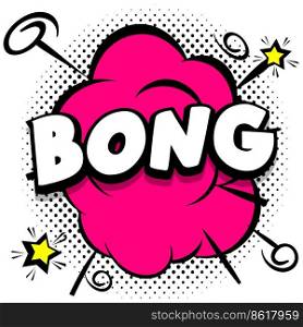 bong Comic bright template with speech bubbles on colorful frames Vector Illustration