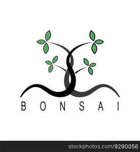 bonsai tree icon vector illustration template design