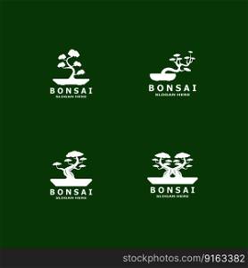 Bonsai Tree Plant Vector Logo Illustration 