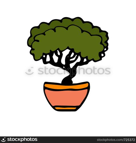 Bonsai tree Vector icon. Hand drawn print. Emblem logo design. Bonsai tree Vector icon. Hand drawn print. Emblem logo design.