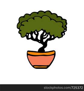 Bonsai tree Vector icon. Hand drawn print. Emblem logo design. Bonsai tree Vector icon. Hand drawn print. Emblem logo design.