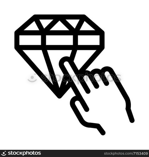 Bonus Diamond Selection Icon Vector. Outline Bonus Diamond Selection Sign. Isolated Contour Symbol Illustration. Bonus Diamond Selection Icon Vector Outline Illustration