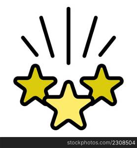 Bonus shop stars icon. Outline bonus shop stars vector icon color flat isolated. Bonus shop stars icon color outline vector