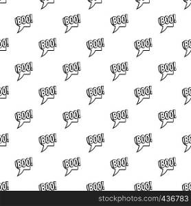 BOO, comic text speech bubble pattern seamless in simple style vector illustration. BOO, comic text speech bubble pattern vector