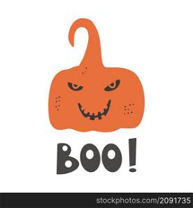Boo Halloween Silhouette Halloween scene pumpkin Halloween icons Hand drawn creative calligraphy and brush pen lettering. design for holiday greeting card and invitation, flyers, posters, banner halloween holiday. Boo. Halloween Silhouette Halloween scene pumpkin Halloween icons