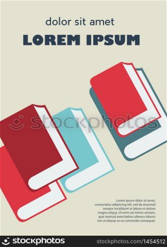 Book and bookstore. Vector poster, cover and flyer.Simple abstract shapes