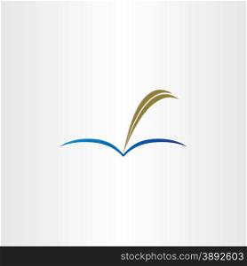 book and feather pen symbol design