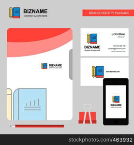 Book and pencil Business Logo, File Cover Visiting Card and Mobile App Design. Vector Illustration