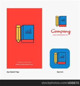 Book and pencil Company Logo App Icon and Splash Page Design. Creative Business App Design Elements