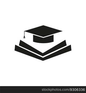book and student cap logo concept. Vector illustration. Stock image. EPS 10.. book and student cap logo concept. Vector illustration. Stock image.