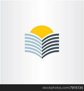 book and sun abstract icon advertise marketing symbol background