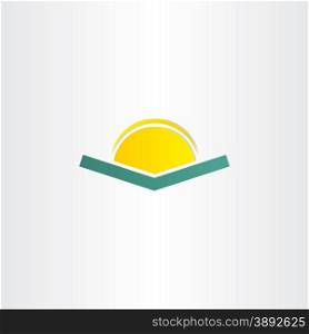 book and sun simple icon design