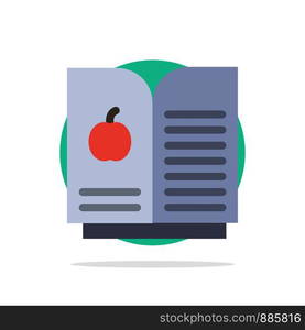 Book Apple, Science Abstract Circle Background Flat color Icon