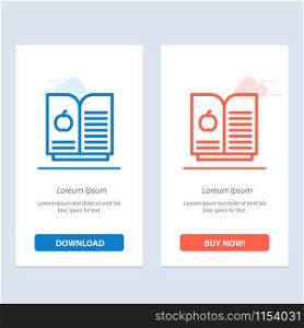 Book Apple, Science Blue and Red Download and Buy Now web Widget Card Template
