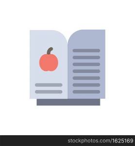 Book Apple, Science  Flat Color Icon. Vector icon banner Template
