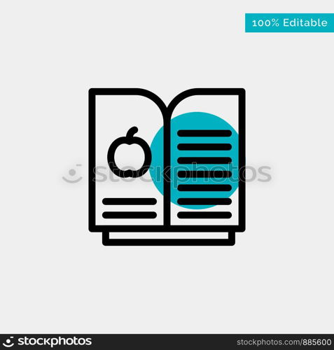 Book Apple, Science turquoise highlight circle point Vector icon