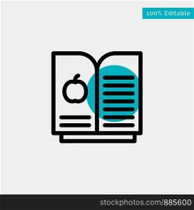 Book Apple, Science turquoise highlight circle point Vector icon