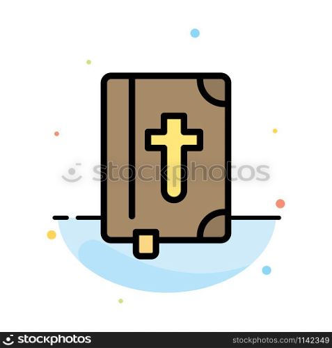 Book, Bible, Easter, Holiday Abstract Flat Color Icon Template