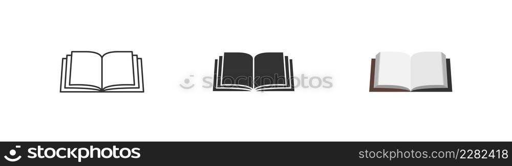 Book black icon line and flat style. Library literature isolated vector illustration