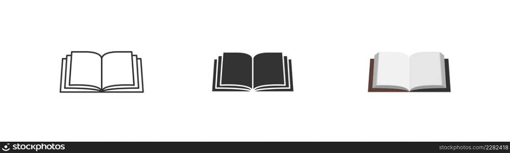 Book black icon line and flat style. Library literature isolated vector illustration