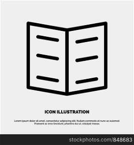 Book, Bookmark, Education Line Icon Vector