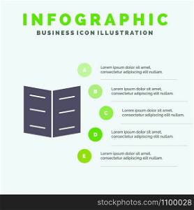 Book, Bookmark, Education Solid Icon Infographics 5 Steps Presentation Background