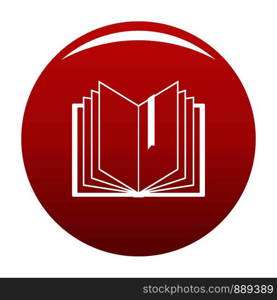 Book bookmark icon. Simple illustration of book bookmark vector icon for any design red. Book bookmark icon vector red