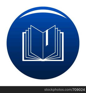 Book bookmark icon vector blue circle isolated on white background . Book bookmark icon blue vector