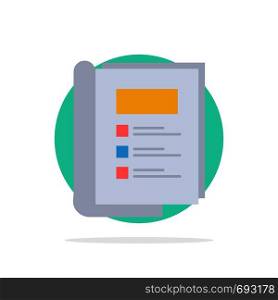 Book, Bundle, Layout, Report Abstract Circle Background Flat color Icon