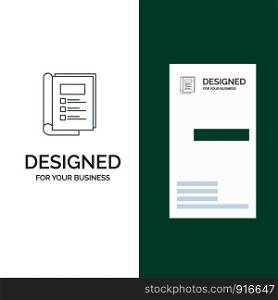 Book, Bundle, Layout, Report Grey Logo Design and Business Card Template