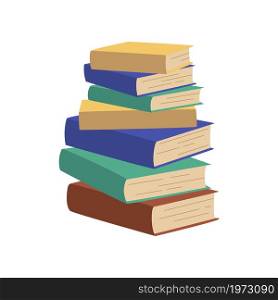 Book bundle. School textbooks set. Vector illustration. Stack of books