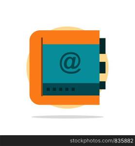 Book, Business, Contact, Contacts, Internet, Phone, Telephone Abstract Circle Background Flat color Icon