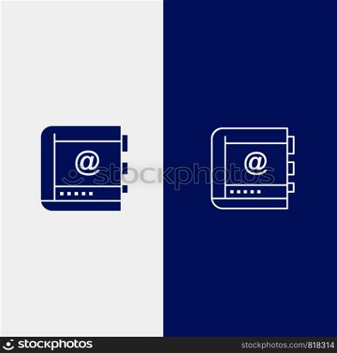 Book, Business, Contact, Contacts, Internet, Phone, Telephone Line and Glyph Solid icon Blue banner Line and Glyph Solid icon Blue banner