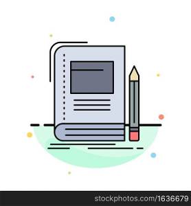 Book, business, education, notebook, school Flat Color Icon Vector