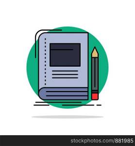 Book, business, education, notebook, school Flat Color Icon Vector