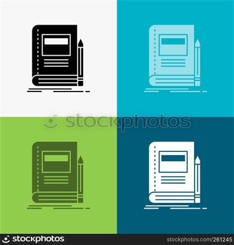 Book, business, education, notebook, school Icon Over Various Background. glyph style design, designed for web and app. Eps 10 vector illustration
