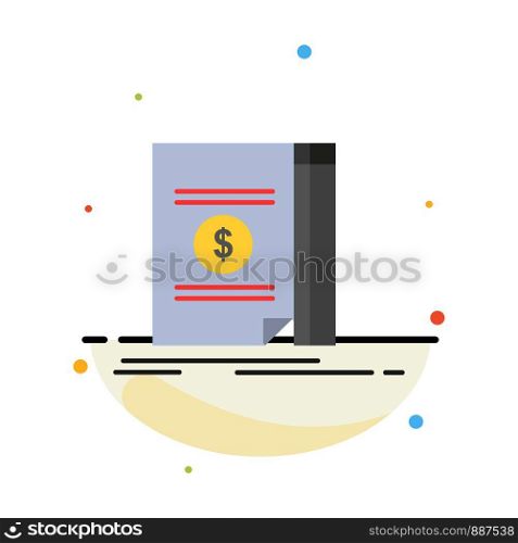 Book, Cash, Money, Novel Abstract Flat Color Icon Template