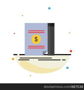 Book, Cash, Money, Novel Abstract Flat Color Icon Template