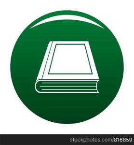 Book closed icon. Simple illustration of book closed vector icon for any design green. Book closed icon vector green