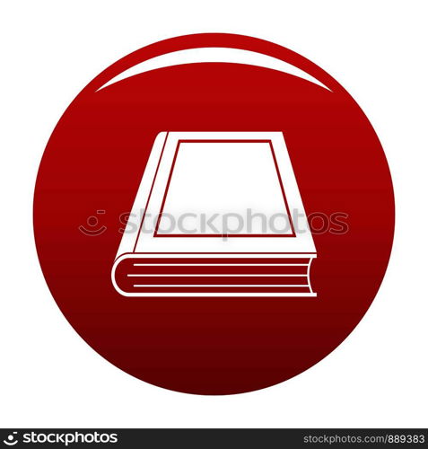 Book closed icon. Simple illustration of book closed vector icon for any design red. Book closed icon vector red