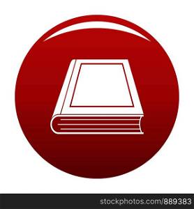 Book closed icon. Simple illustration of book closed vector icon for any design red. Book closed icon vector red