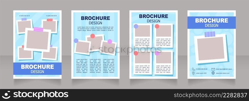 Book club meeting blank brochure design. Hobby and rest. Template set with copy space for text. Premade corporate reports collection. Editable 4 paper pages. Arial, Tahoma fonts used. Book club meeting blank brochure design