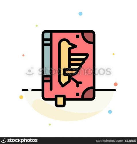 Book, Codex, Constitution, Declaration, Edict Abstract Flat Color Icon Template