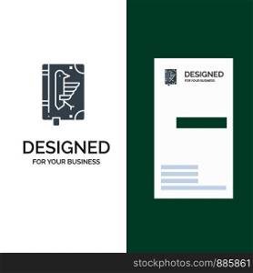 Book, Codex, Constitution, Declaration, Edict Grey Logo Design and Business Card Template